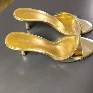Dressy sling back silver ladies shoes
